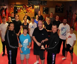 The ProKick Says winners: William Lynch and runner up Michael Moorelands
