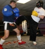 Brendan Thompson shows Gary Hamilton how to kick