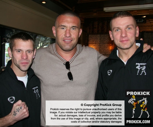 Gary Hamilton and Pawel Gorka with Jerome Le Banner