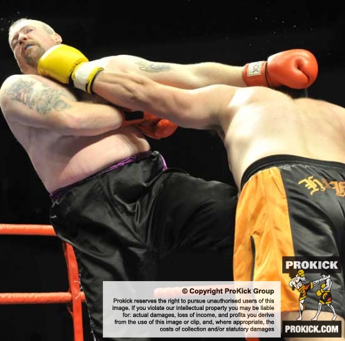 Edon Lands a big Left punch to the chin of Big James Gillen