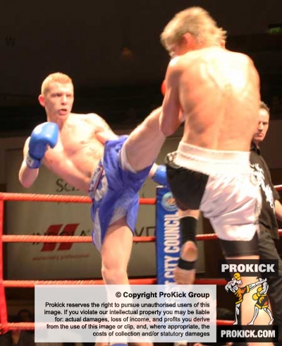 Mikey Shields in action against Mark Bird
