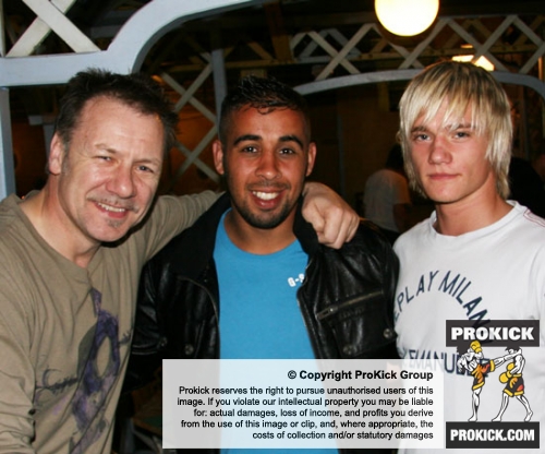 Samir (Middle) is VIP guest at the Corsican Cup - pictured with Billy Murray (left) and Mark Bird (Right) at a dinner staged by Toussaint Andarell.