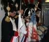 Kickboxers were welcomed onboard not by a whistle but drummed onboard by a guard of honor dressed in full Napoleonic wear