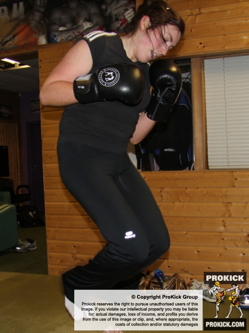 ProKick boot camp attendee Lauren Donnelly working hard on the final morning of Billy's Boot Camp