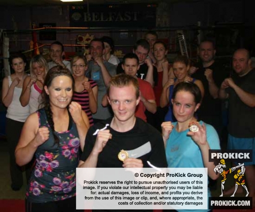 Danny wins beginners competition at the ProKick gym on the last night of their 6week course of beginners