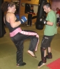ProKick yellow belt Christine Miller sparring