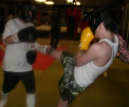 The new sparring members ran no laps of the block this week but had three rounds of a hard fitness session -