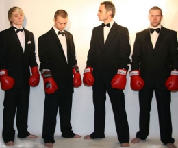 Usual suspects L-R Mark Bird, Barrie Oliver, Ian Young and Gary Hamilton, line up for the Bash 'n' Mash