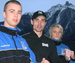 Barrie Oliver, Ian Young and Mark Bird in Martigny, Switzerland