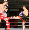Barrie Oliver in kicking action - as three of Northern Ireland’s brightest kickboxing hopes Ian Young, Barrie Oliver and Mark Bird facined one of the toughest tests of their careers.