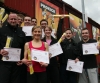 Pictured are just some of the ProKickers who passed their yellow belts and moved up to the next level of kickboxing excellence