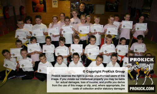 it was the ProKick kids big day as over 30 junior members all attempted to move up the ladder of Kickboxing excellence onSunday October 12th