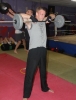 ProKick member Alistair McMichael working hard on his upper body strength