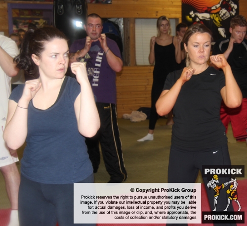 Some more of ProKick's latest beginners working hard in the second week of the beginner's course.