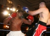 It was tit-for-tat war from round one to round twelve - Riyadh Al Azzawi (left) about to land the right hand that dropped the Pol Tomasz Borowiec