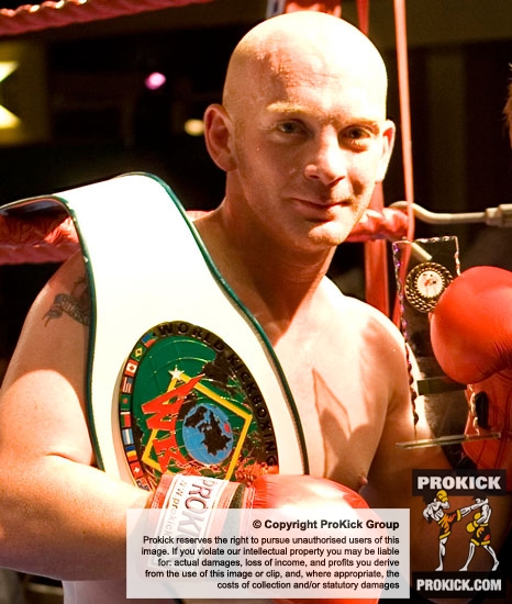 Stuart Jess pictured here with the WKN European title belt
