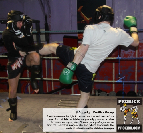 ProKick fighter Johnny Smith hard in training with team mate Steven Forde