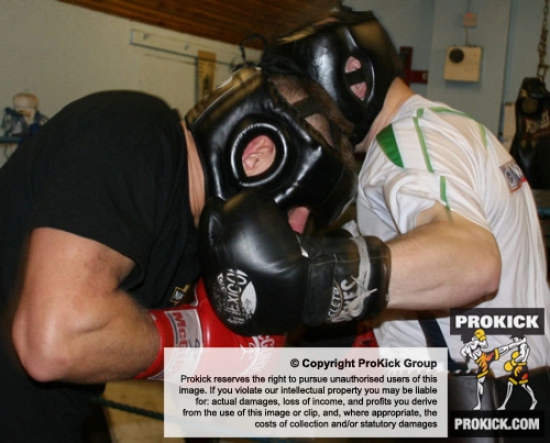 Scott Belshaw and Pawel Gorka sparring at Eastside boxing club