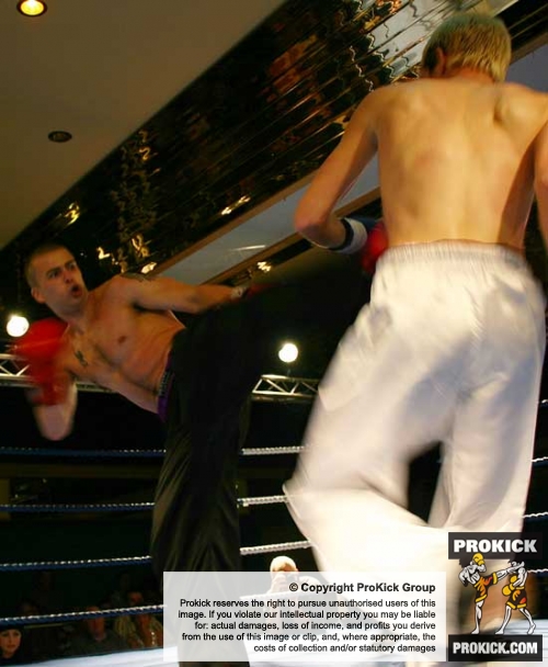 Barrie Oliver in Kickboxing action at the Park Avenue hotel in Belfast