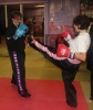 ProKick senior members Pauline Goody and Anne Gallagher team up on the level 1 sparring course first night.