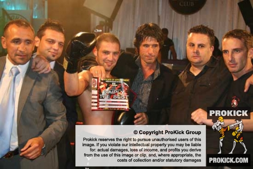 European champion Daniel Zahra added the Malta cup belts to his collection, pictured here with his team and the WKN top bass