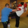 ProKick novice kickboxers David Malcolm and Paul Cleland sparring