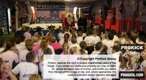 The Prokick Kids eagerly await a present form Mr Santa Claus