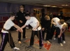 Saskia Connolly, Leith Braiden, Jamie Phillips and Kyle Morrison being assessed on their self defence techniques