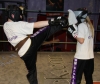 Kyle Morrison and Saskia Connolly sparring together on the last test of day 1 of the Junior Black Belt  Grading.