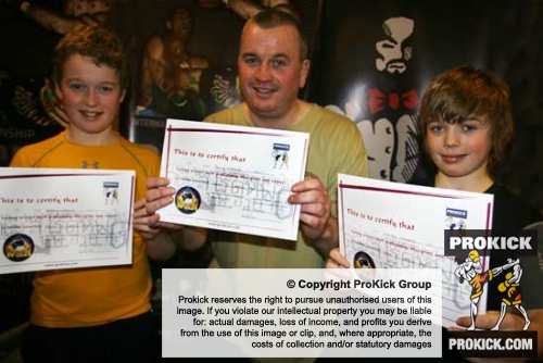 Timmy, Petter and Dad Jerry Gibbons all went to the first level Yellow belt at the prokick gym the happy trio all kicked their way to a pass