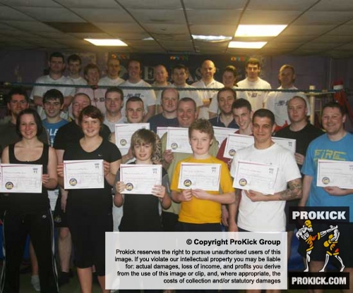 Some of the happy kickboxers at the ProKIck grading - A grading is when Kickboxing students, non-contact and contact, are assessed through a series of levels / grades