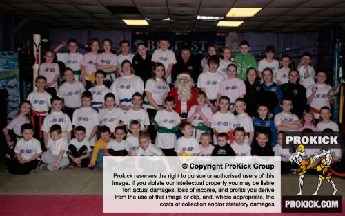 Santa took time out of his busy schedule to pay a quick visit to the boys and girls in the Belfast ProKick gym