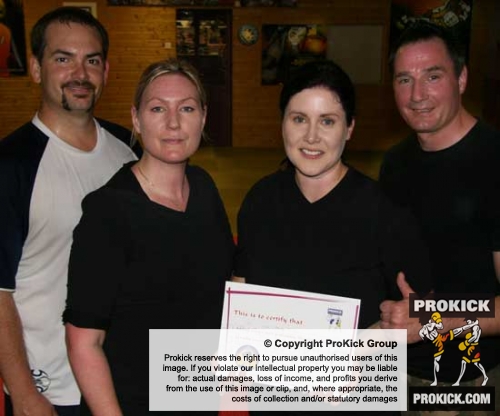 Lovers pulled apart by nasty red tape ready to be reunited over love of kickboxing - Tracey 3rd right with Lover Danny (Right)