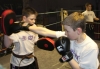 Kyle Morrison and Jamie Phillips practicing their padwork techniques on day 4 of their Junior Black Belt grading.