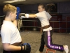 Saskia Connolly and Leith Braiden practicing their padwork techniques on day 4 of their Junior Black Belt grading.