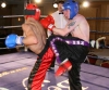 Back kick Just missed Belfast's Robert McNeill In their bout at the Hilton Hotel with Swiss Fighter Hakim Benhounette
