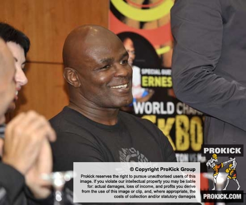 K1's Mr Perfect Ernesto Hoost was special guest at the Press launch for the KICKmas special - Seven Wonders
