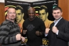 K1 Champ Ernesto Hoost with Big James Gillen and Dylan Scally ahead of mini K1 style 4 man tournament
