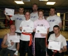 New Green belts at ProKick with assistant instructors Barrie Oliver, James Gillen and Paul Gordon