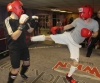 ProKick member Chris Truesdale kicks out on the last week of ProKick HQ's beginner sparring course