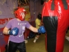 ProKick member Christine Miller working hard on the punch bag on the last week of ProKick HQ's beginner sparring course.