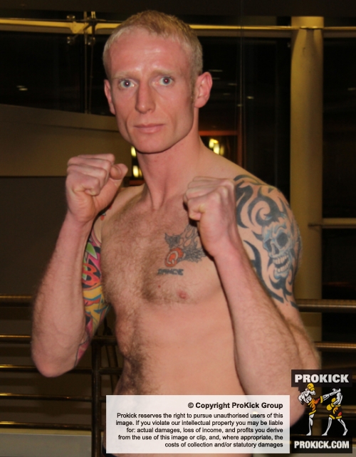 ProKick's Darren McMullan weighs in before his bout at the ProKick Awards event.