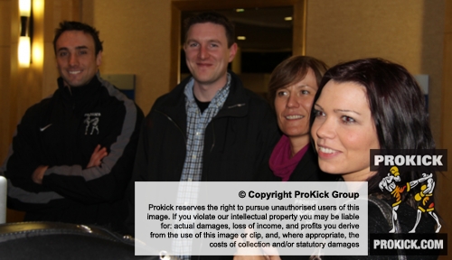 ProKick fighter Paul Best with some of his fellow ProKickers at the Hilton Hotel on Friday night after the weigh ins.