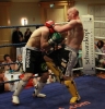 ProKick fighter Stuart Jess lands a hard knee strike to Bo DelBressine from Malta.