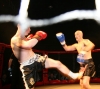 Stuart Jess lands some low kicks