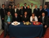 All the fighters gather for the kickboxing Press launch with Deputy Mayor Patricia Logue.