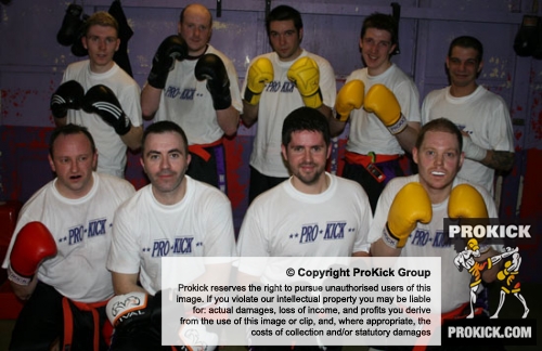 Kickboxing green belters pass their grade and climb up the kickboxing ladder of ProKick kickboxing excellence