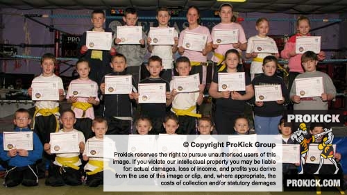 Some of the Prokick juniors who took part in Sundays grading.