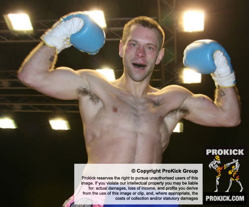 Gary hamilton is delighted after winning his first Muay Thai bout by KO