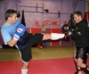 ProKick member Russell Johnston sparring with team mate Kris Hanna